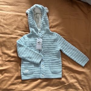 Ralph Lauren Baby Boys Bear Hood Cotton Cardigan